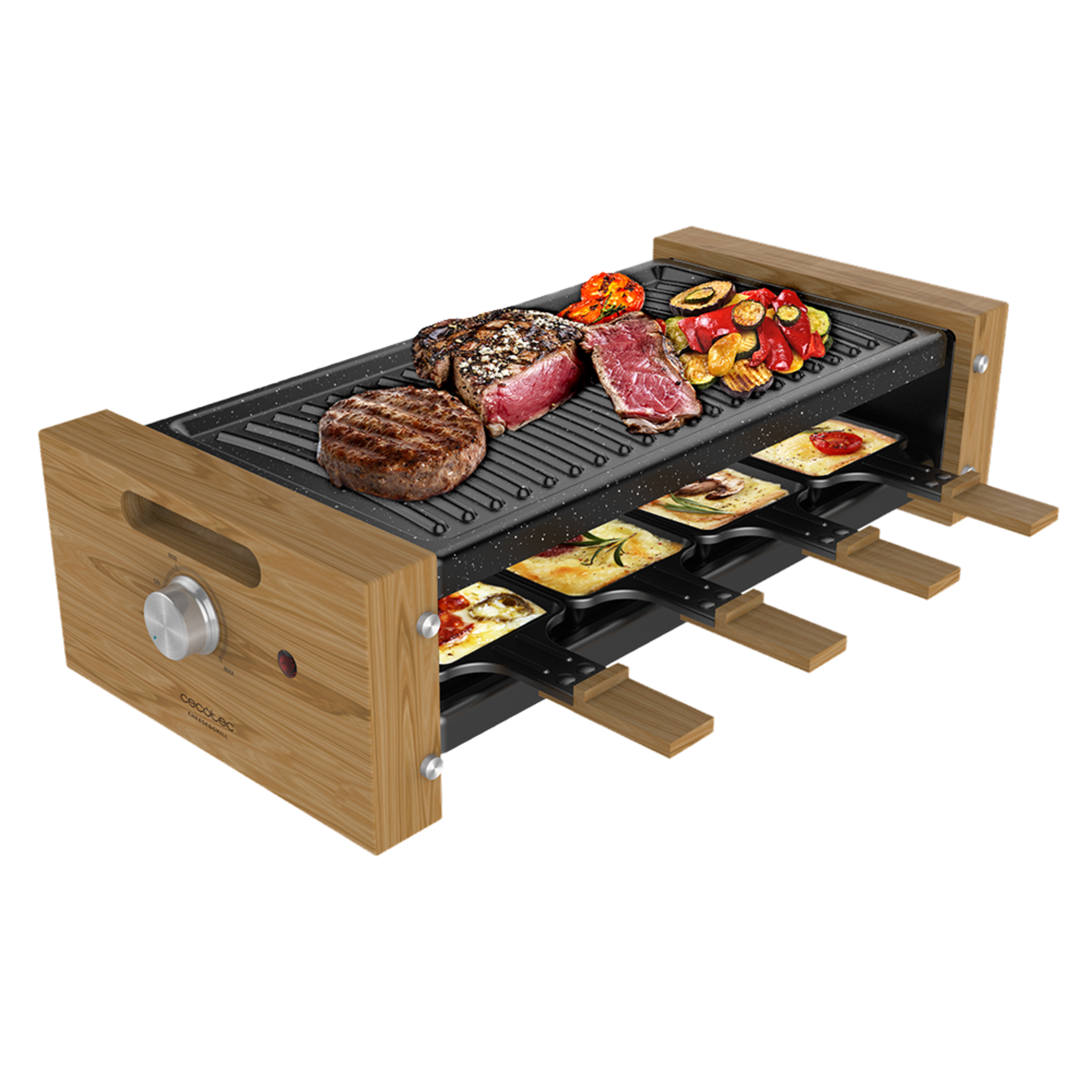 Cecotec CHEESE & GRILL 8200 WOOD BLACK