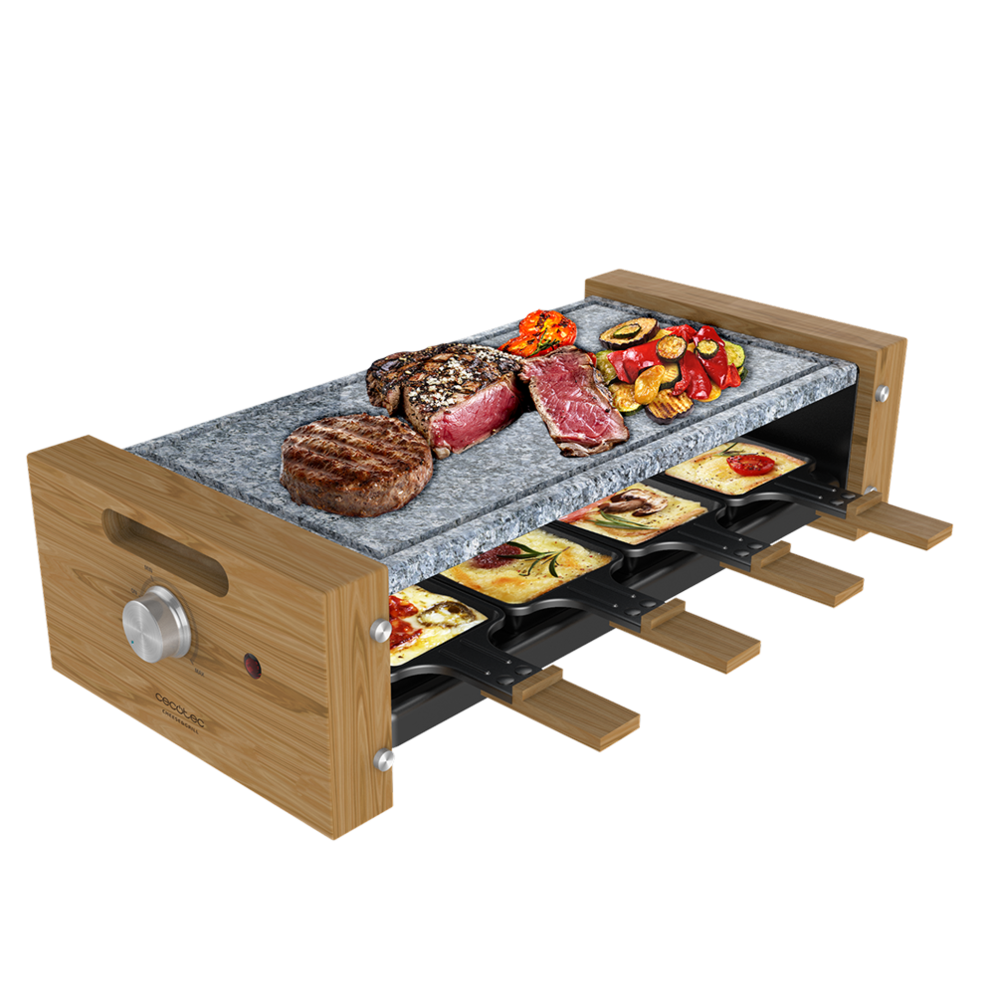 Notice d'utilisation, manuel d'utilisation et mode d'emploi Cecotec CHEESE & GRILL 8600 WOOD ALLSTONE Plancha   