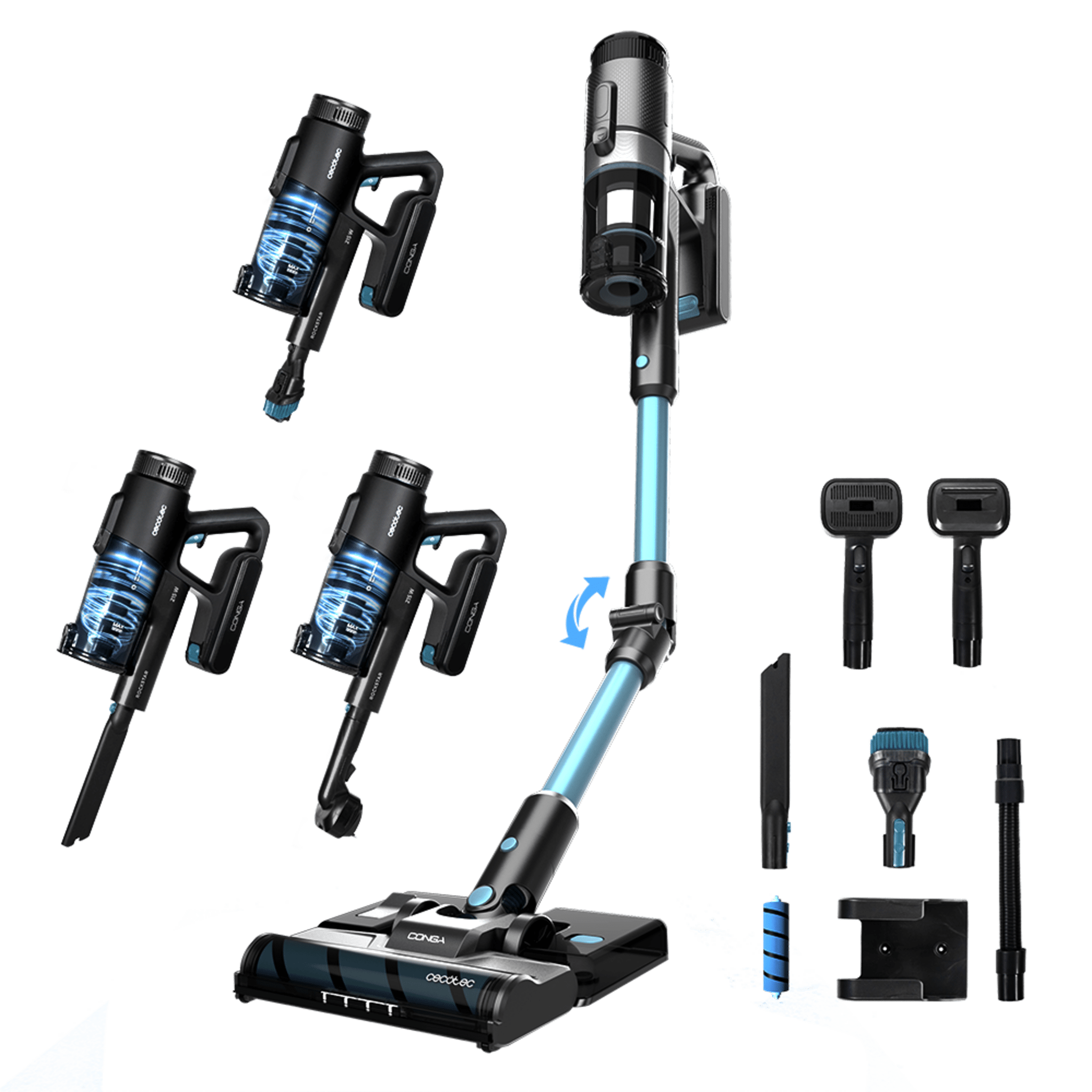  Cecotec CONGA ROCKSTAR 1500 RAY ERGOWET ANIMAL Aspirateur balai  