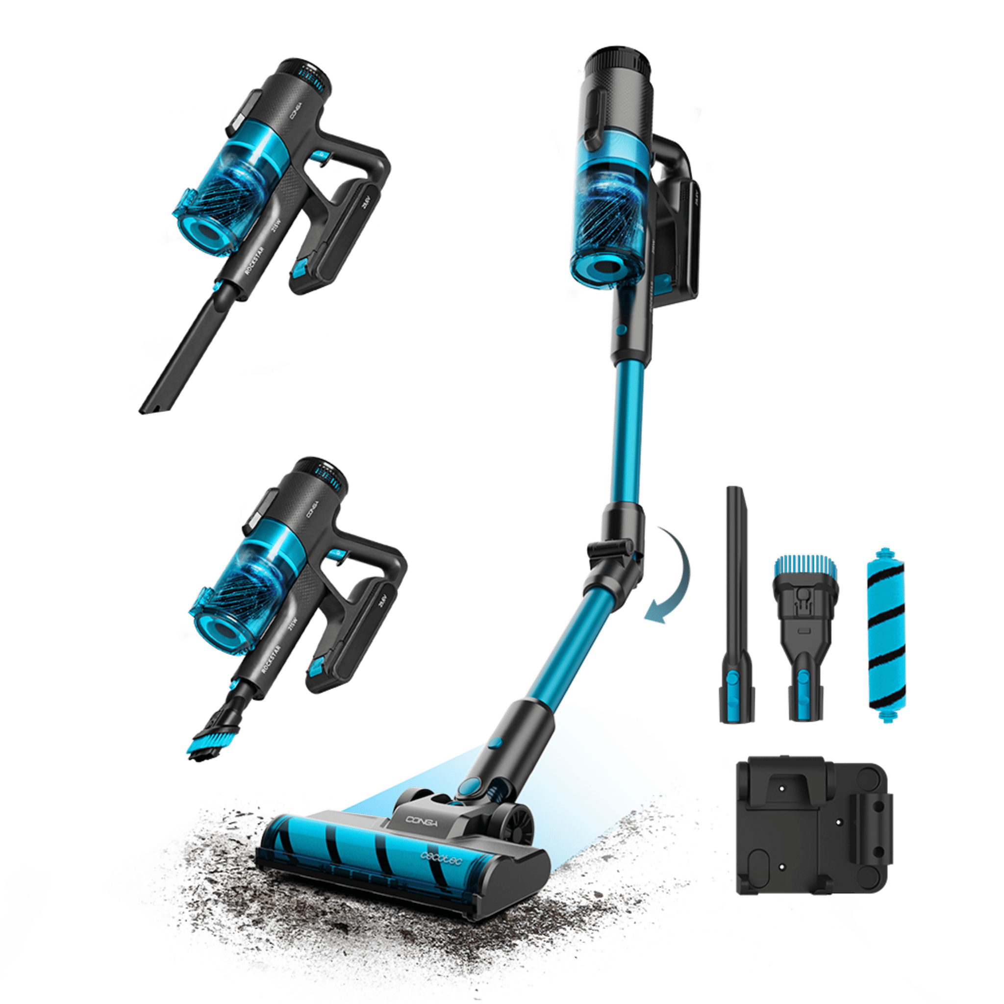 Notice d'utilisation, manuel d'utilisation et mode d'emploi Cecotec CONGA ROCKSTAR 350 LONGLIFE FLEX Aspirateur balai   